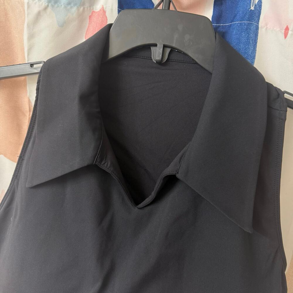 Halara SoftlyZero QuickDry Polo Collar V Neck Racerback Cropped Tennis Tank Top - Picture 7 of 13